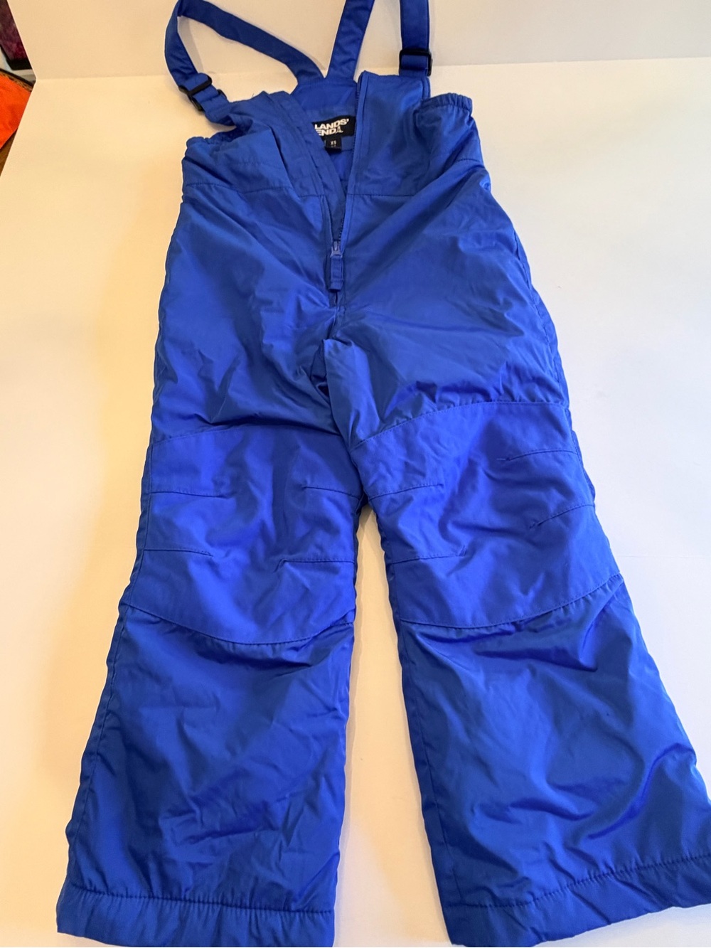 Lands' End Kids Snow Bibs XS 4-5 Royal Blue Insulated Ski Pants